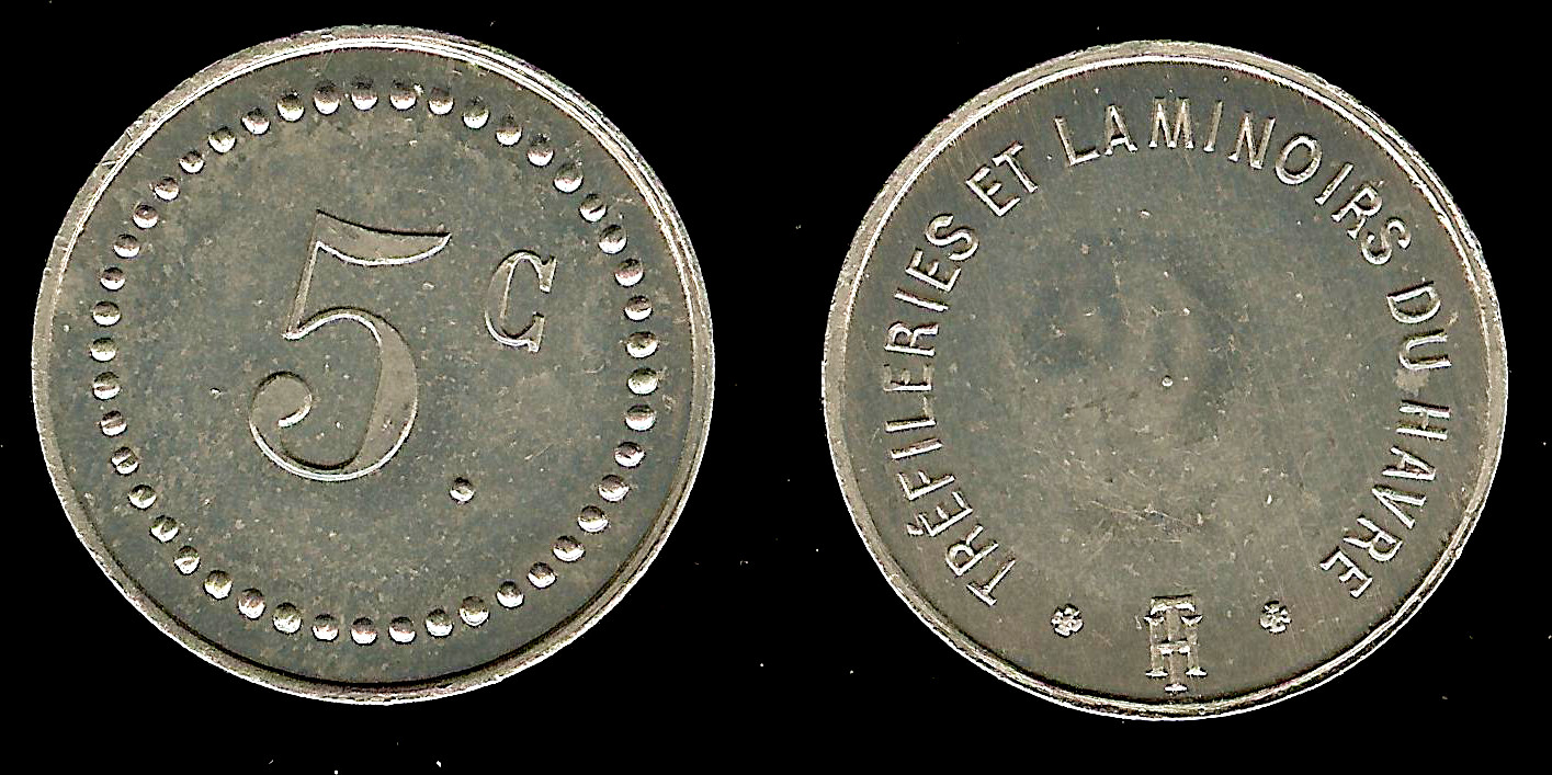 Le Havre Wireworks Mill 5 centimes N.D. FDC